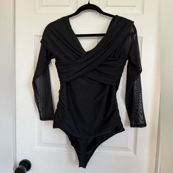 Abercrombie & Fitch Black Draped Bodysuit - Picture 3 of 5